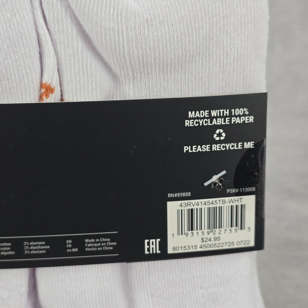 New RVCA 5 Pair Mens Low Cut Socks White Size 6-12 - Picture 5 of 6